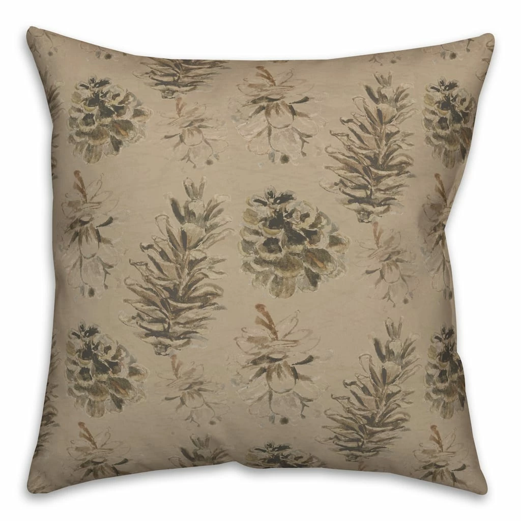 Outlet π Pinecones on Brown Square Throw Pillow by Designs Direct π€© 3 Outlet π Pinecones on Brown Square Throw Pillow by Designs Direct π€©