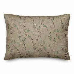 Best reviews of 🎉 Pine Greenery on Brown Rectangle Throw Pillow by Designs Direct 😍 -Christmas Shop D679571S 2
