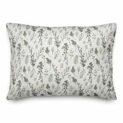 Best Sale 😉 Pine Greenery on White Rectangle Throw Pillow by Designs Direct 🔥 -Christmas Shop D679574S 2