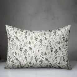 Best Sale 😉 Pine Greenery on White Rectangle Throw Pillow by Designs Direct 🔥 -Christmas Shop D679574S 3
