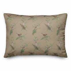 Coupon 🔥 Pine & Birds on Brown Rectangle Throw Pillow by Designs Direct 🥰