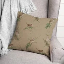 Promo 🛒 Brown Pine & Birds Throw Pillow by Designs Direct 🎁 -Christmas Shop D679577S 3