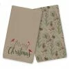 Hot Sale ✨ Brown Merry 🎄 Christmas Cardinal Tea Towel Set by Designs Direct ✔️ -Christmas Shop D679586S 1