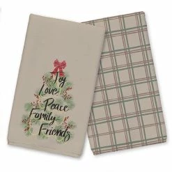 Deals 💯 Brown 🎅 Christmas Word Tree Tea Towel Set by Designs Direct 👍