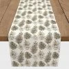 Top 10 👏 90" White & Brown Pinecones Cotton Twill Runner by Designs Direct ✨