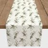 New ✨ 90" White Pine & Birds Cotton Twill Runner by Designs Direct 👍 -Christmas Shop D679617S 1